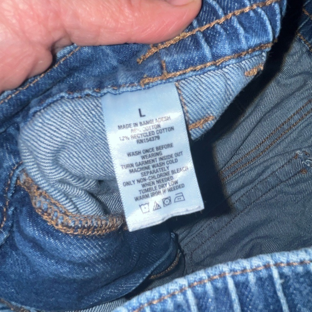 Aeropostale 90s Baggy Cargo Jeans Blue Denim High Waisted Wide Leg Womens Large - Picture 7 of 9
